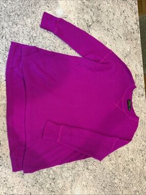 Ralph Lauren Bright Fuchsia Cashmere Waffle Sweater